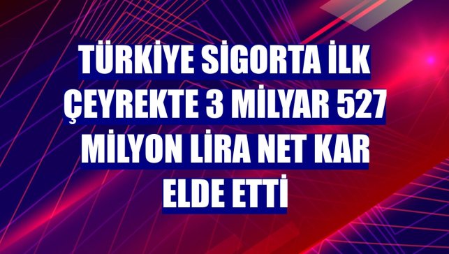 Türkiye Sigorta ilk çeyrekte 3 milyar 527 milyon lira net kar elde etti