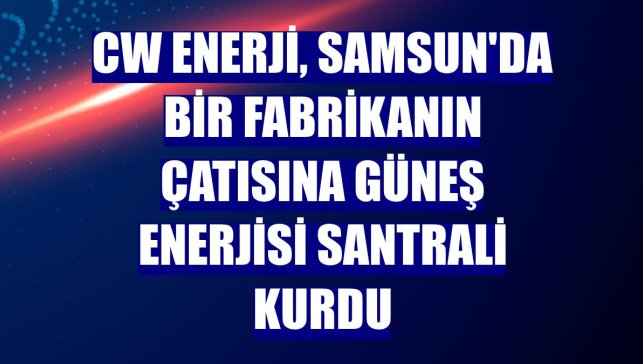 CW Enerji, Samsun'da bir fabrikanın çatısına güneş enerjisi santrali kurdu