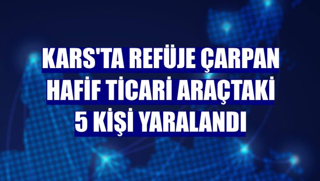 Kars'ta refüje çarpan hafif ticari araçtaki 5 kişi yaralandı