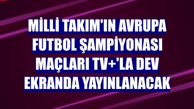 Milli Takım'ın Avrupa Futbol Şampiyonası maçları TV+'la dev ekranda yayınlanacak