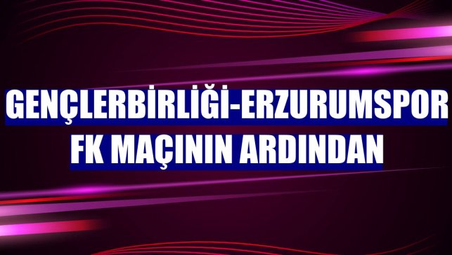 Gençlerbirliği-Erzurumspor FK maçının ardından