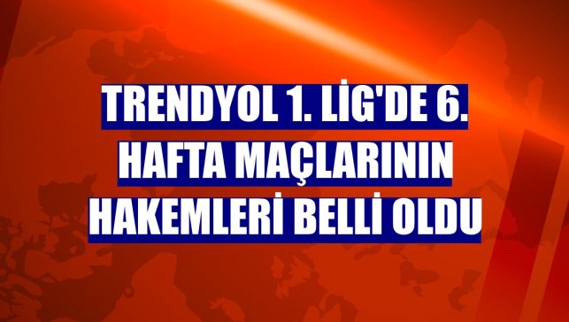 Trendyol 1. Lig'de 6. hafta maçlarının hakemleri belli oldu