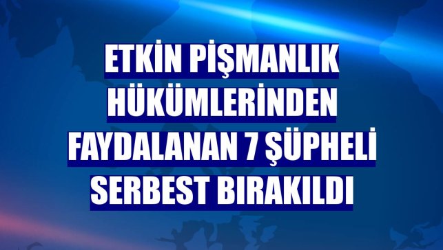 Etkin pişmanlık hükümlerinden faydalanan 7 şüpheli serbest bırakıldı