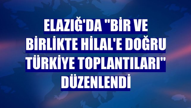 Elazığ'da "Bir ve Birlikte Hilal'e Doğru Türkiye Toplantıları" düzenlendi