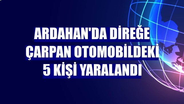 Ardahan'da direğe çarpan otomobildeki 5 kişi yaralandı