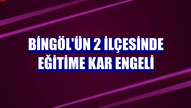 Bingöl'ün 2 ilçesinde eğitime kar engeli