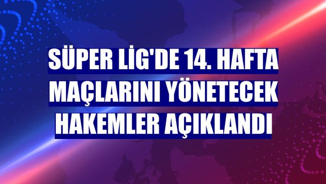 Süper Lig'de 14. hafta maçlarını yönetecek hakemler açıklandı