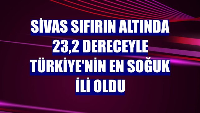Sivas sıfırın altında 23,2 dereceyle Türkiye'nin en soğuk ili oldu