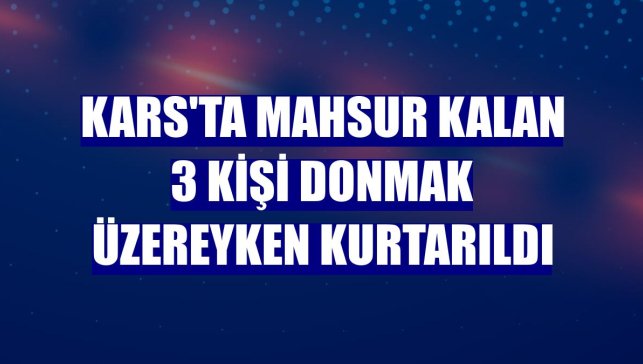 Kars'ta mahsur kalan 3 kişi donmak üzereyken kurtarıldı
