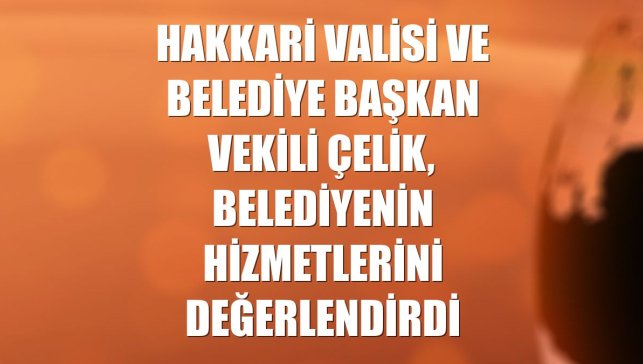 Hakkari Valisi ve Belediye Başkan Vekili Çelik, belediyenin hizmetlerini değerlendirdi