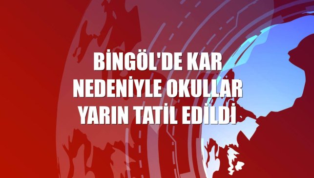 Bingöl'de kar nedeniyle okullar yarın tatil edildi