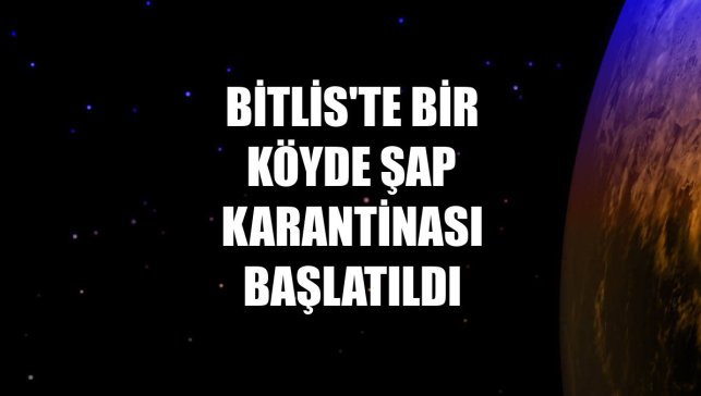 Bitlis'te bir köyde şap karantinası başlatıldı