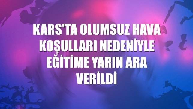 Kars'ta olumsuz hava koşulları nedeniyle eğitime yarın ara verildi