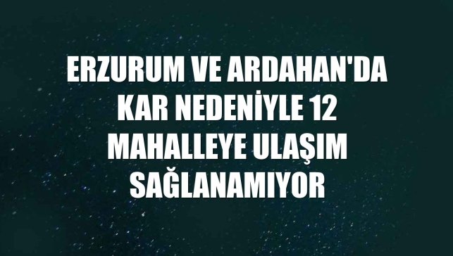 Erzurum ve Ardahan'da kar nedeniyle 12 mahalleye ulaşım sağlanamıyor