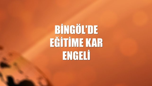 Bingöl'de eğitime kar engeli