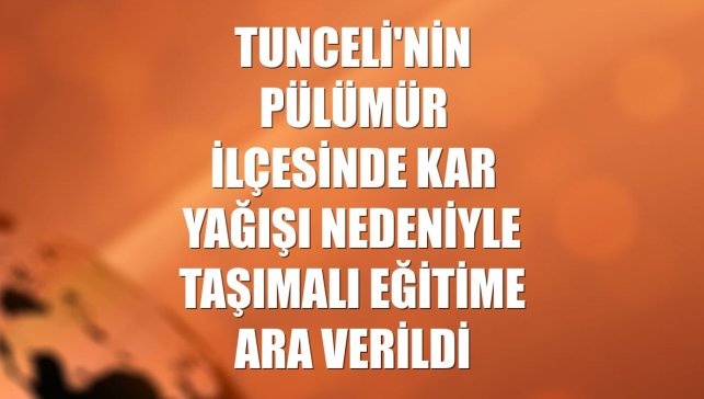 Tunceli'nin Pülümür ilçesinde kar yağışı nedeniyle taşımalı eğitime ara verildi