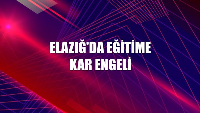 Elazığ'da eğitime kar engeli