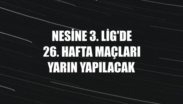 Nesine 3. Lig'de 26. hafta maçları yarın yapılacak