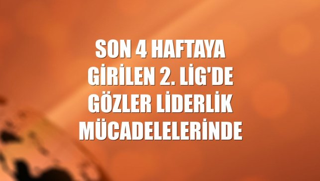 Son 4 haftaya girilen 2. Lig'de gözler liderlik mücadelelerinde