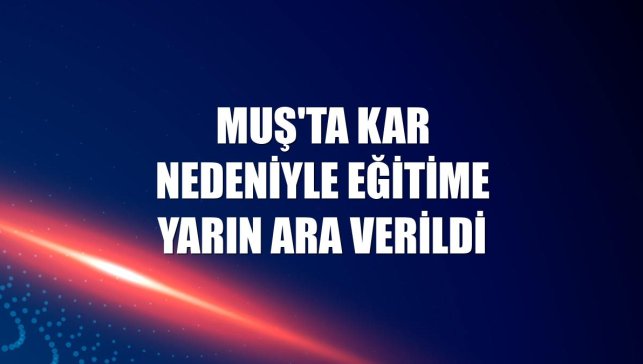 Muş'ta kar nedeniyle eğitime yarın ara verildi