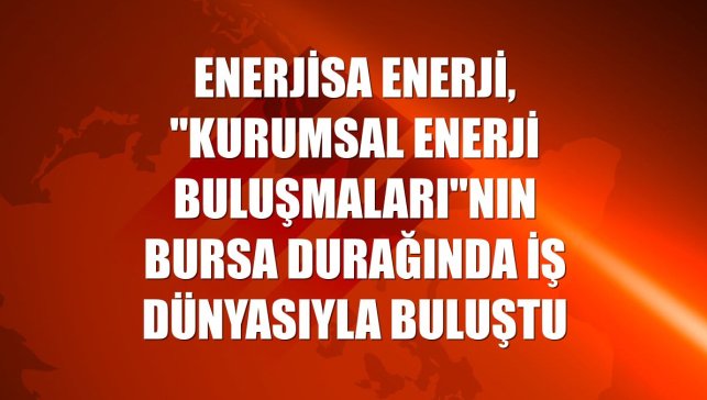 Enerjisa Enerji, "Kurumsal Enerji Buluşmaları"nın Bursa durağında iş dünyasıyla buluştu