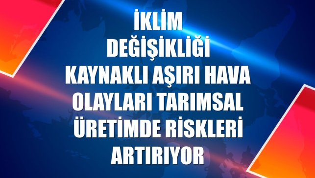 İklim değişikliği kaynaklı aşırı hava olayları tarımsal üretimde riskleri artırıyor