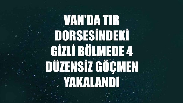 Van'da tır dorsesindeki gizli bölmede 4 düzensiz göçmen yakalandı