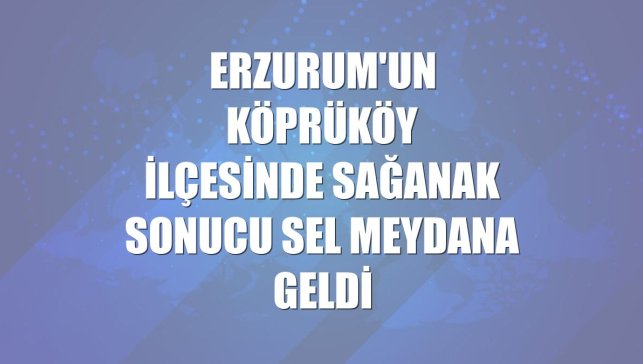 Erzurum'un Köprüköy ilçesinde sağanak sonucu sel meydana geldi
