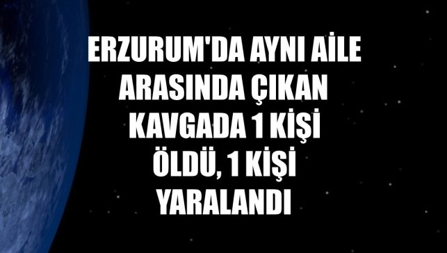 Erzurum'da aynı aile arasında çıkan kavgada 1 kişi öldü, 1 kişi yaralandı