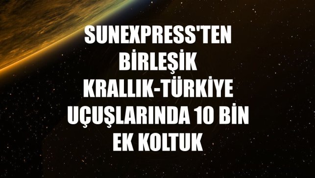 SunExpress'ten Birleşik Krallık-Türkiye uçuşlarında 10 bin ek koltuk