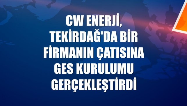 CW Enerji, Tekirdağ'da bir firmanın çatısına GES kurulumu gerçekleştirdi