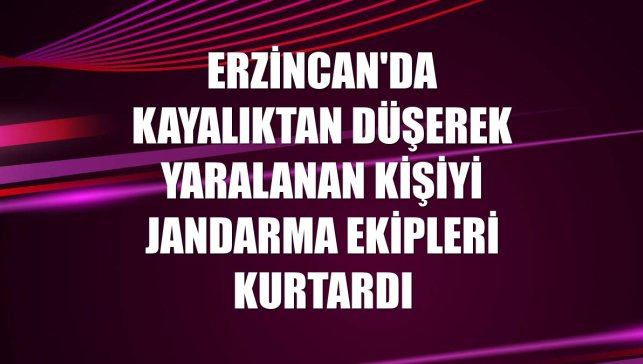 Erzincan'da kayalıktan düşerek yaralanan kişiyi jandarma ekipleri kurtardı