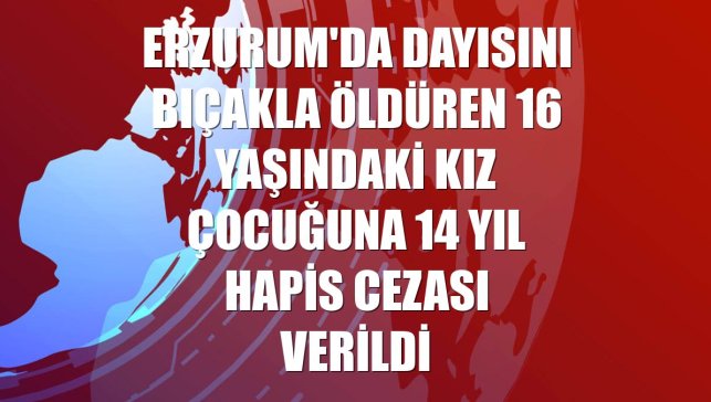 Erzurum'da dayısını bıçakla öldüren 16 yaşındaki kız çocuğuna 14 yıl hapis cezası verildi