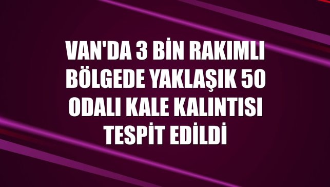 Van'da 3 bin rakımlı bölgede yaklaşık 50 odalı kale kalıntısı tespit edildi
