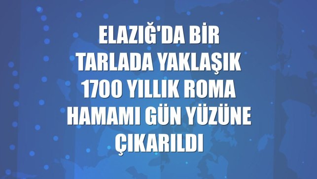 Elazığ'da bir tarlada yaklaşık 1700 yıllık Roma hamamı gün yüzüne çıkarıldı