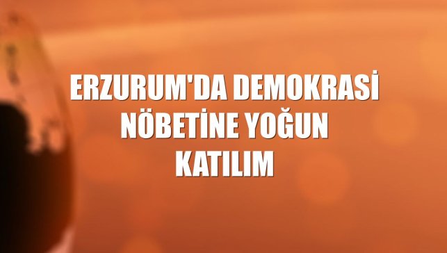 Erzurum'da demokrasi nöbetine yoğun katılım