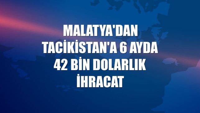 Malatya'dan Tacikistan'a 6 ayda 42 bin dolarlık ihracat