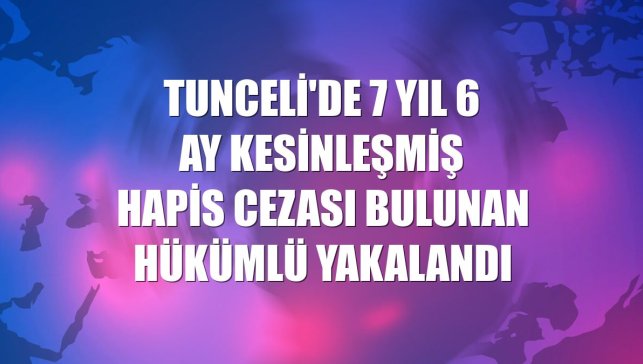 Tunceli'de 7 yıl 6 ay kesinleşmiş hapis cezası bulunan hükümlü yakalandı