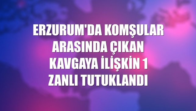 Erzurum'da komşular arasında çıkan kavgaya ilişkin 1 zanlı tutuklandı