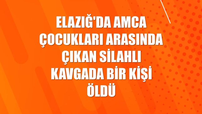 Elazığ'da amca çocukları arasında çıkan silahlı kavgada bir kişi öldü
