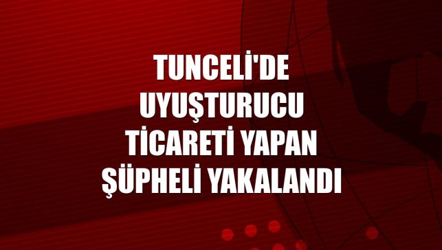 Tunceli'de uyuşturucu ticareti yapan şüpheli yakalandı
