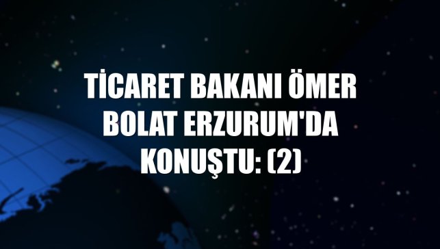 Ticaret Bakanı Ömer Bolat Erzurum'da konuştu: (2)