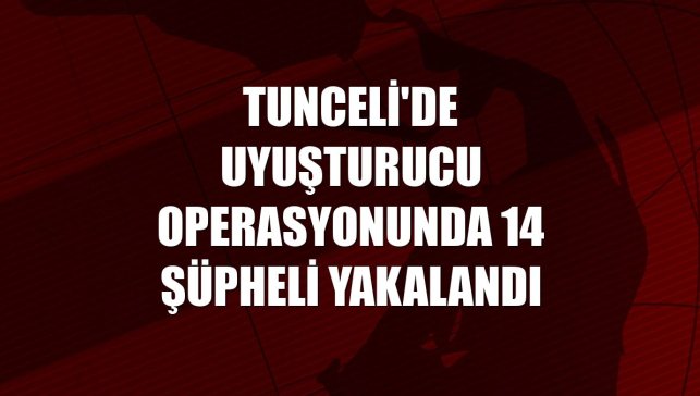 Tunceli'de uyuşturucu operasyonunda 14 şüpheli yakalandı