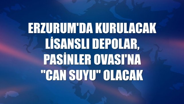 Erzurum'da kurulacak lisanslı depolar, Pasinler Ovası'na "can suyu" olacak