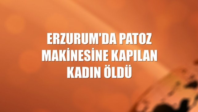 Erzurum'da patoz makinesine kapılan kadın öldü