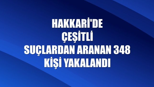 Hakkari'de çeşitli suçlardan aranan 348 kişi yakalandı