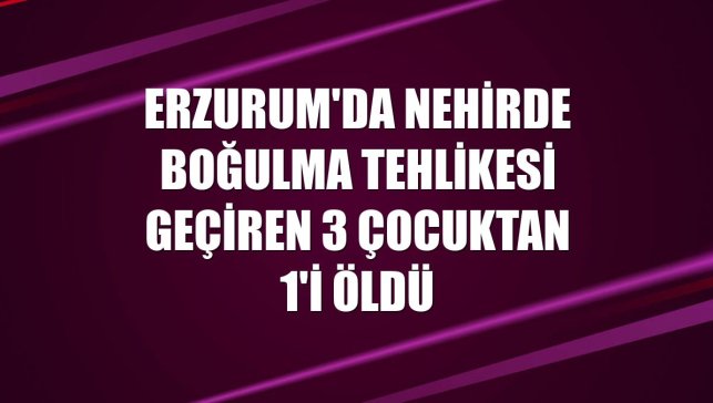 Erzurum'da nehirde boğulma tehlikesi geçiren 3 çocuktan 1'i öldü