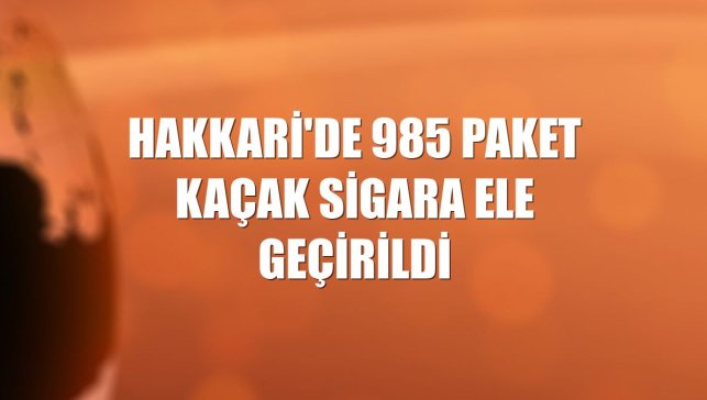 Hakkari'de 985 paket kaçak sigara ele geçirildi