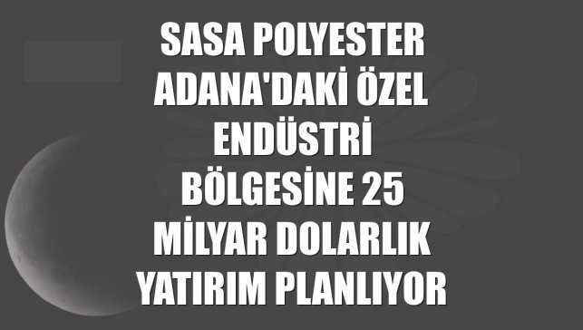 SASA Polyester Adana'daki özel endüstri bölgesine 25 milyar dolarlık yatırım planlıyor