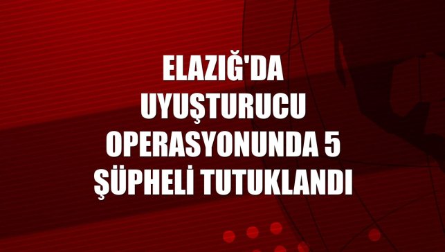 Elazığ'da uyuşturucu operasyonunda 5 şüpheli tutuklandı